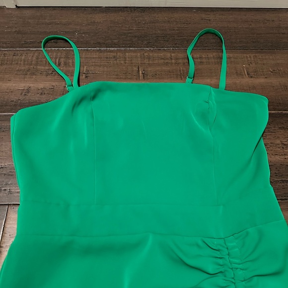 Green Ruched Mini Dress - Picture 4 of 5